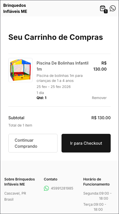 Carrinho de compras